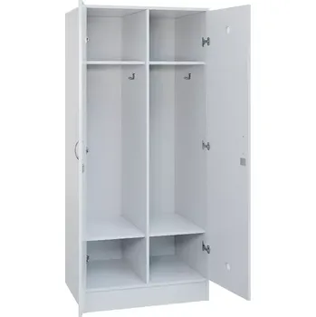 Šatní skříň SLS - 82S šatní skříň dřevěná, 2-dveřová, háček, 1800x800x500, sokl, bílá