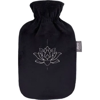 Termofor Fashy L78553 černý plyšový termofor Lotosový květ 2L