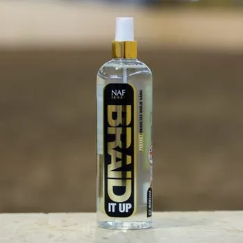 Pro koně NAF Plait it up pro jednoduché zaplétání hřívy či ocasu, lahvička s rozprašovačem 500 ml