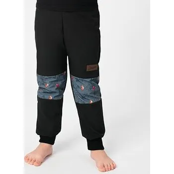 Chlapecké kalhoty Dětské softshellové kalhoty Promaledobrodruhy s fleecem black/grey velikost 110-116