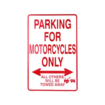Plechová cedule Cedule Motorcycles parking only