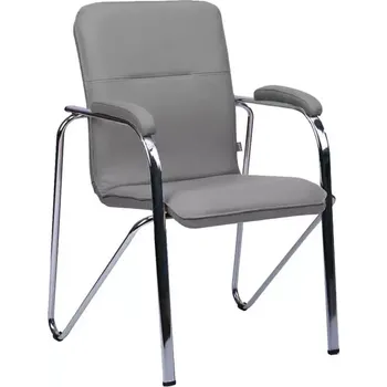 LAURA židle, chrom, koženka šedá