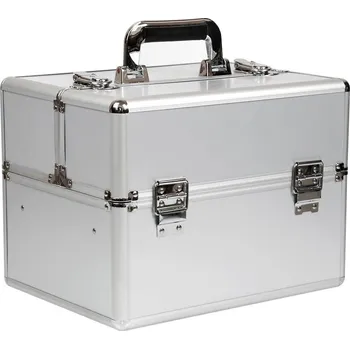 Kosmetická taška Kosmetický kufřík SENSE - stříbrný, hladký