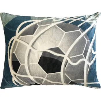 Povlečení XPOSE® Mikroplyšový povlak na polštář FOTBAL - modrý 70x90 cm