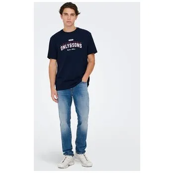 Pánské tričko Only & Sons T-Shirt Lenny 22028593 Tmavomodrá Regular Fit S