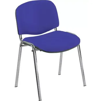MARCELLA chrom, židle konferenční, AN 068 koženka tm. modrá