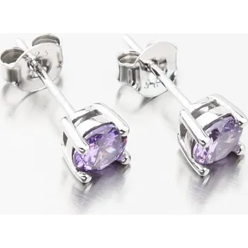 Náušnice Dámské náušnice stříbro 925 zirkon s fialovým fialové kameny UPST-121770
