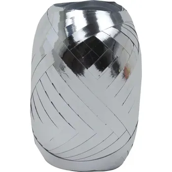 Stuha Stuha vázací METALIC stříbrná 5mm x 20m (Stuha vázací, metalická stříbrná, polypropylénová)