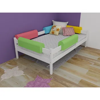 Dětská postel Max-i Dětská postel se zábranou NIKOL PINE vč. roštu Zvolte rozměr:: 70 x 140 cm, Zvolte barvu:: surové dřevo