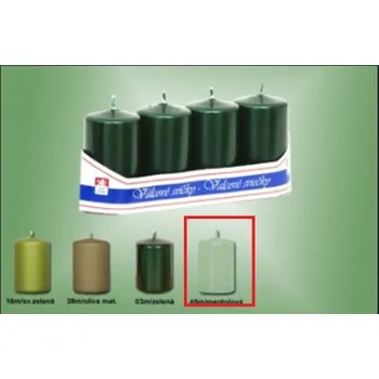 Svíčka Lima Svíčka hladká metal mentolová válec 40 x 70 mm 4 kusy