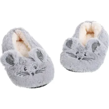 Dámské pantofle Roztomilé papuče s kožíškem 39-41 stříbrná