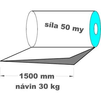 Obalový materiál LDPE fólie polohadice 1500 mm 50 my 1 kg