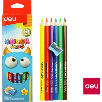 Pastelky Deli trojhranné Jumbo Color Kids 6 barev EC00660