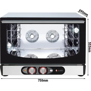 Vestavná trouba G.Gastro Horkovzdušná trouba - ruční ovládání - 4 x GN 1/1 nebo EN 60x40 - se vstřikováním vody