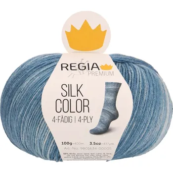 Příze Regia Premium Silk Color 65 teal color (Příze Regia premium silk Color 65)