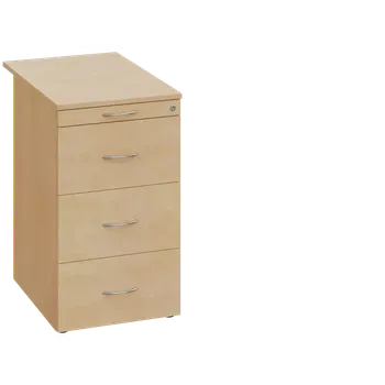 Zásuvkový kontejner EKC 2 - 71 kontejner přístavný, 4-zásuvkový, deska 25 mm, centrální zámek, tužkovnice, bříza světlá