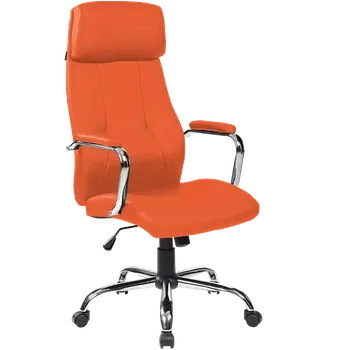 DESTINY židle kancelářská, koženka oranžová