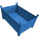 Ohradová paleta kovová, profesionální, 1200x800 mm, 1500 kg, 4 plné bočnice, na nohách, modrá RAL5010