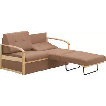 Sedací souprava RO - R pohovka rozkládací, dřevěná, látka BORA 24 - látka béžová