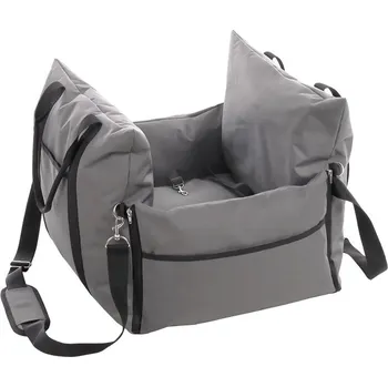 Pelíšek pro psa Pelech na sedadlo auta FLAMINGO Bobba 3v1 šedý 56x56x42cm (do max. 10kg)