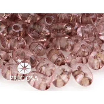 Dětské navlékací korálky Korálky/rokajl TWIN (dvoudírkový) - hnědá průhledná > 2,5x5 mm (10g)