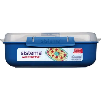 Nádobí do mikrovlnné trouby Sistema Miska na jídlo obdélníková 1,25l Barva: ocean blue