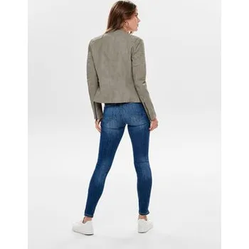 Dámská casual bunda ONLY Bunda z imitace kůže Ava 15102997 Šedá Regular Fit 34