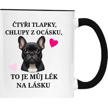 Hrnek malý barevný s potiskem Buldoček - Lék