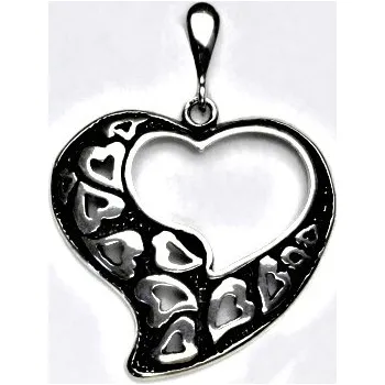 Přívěsek Stříbrný přívěsek srdce srdcí - P977 (Stříbrný přívěsek srdce se srdíčky)