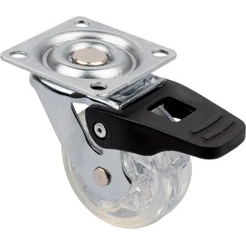 StrongCastors kolečko TOP průměr 50mm transparentní čirá s brzdou (StrongCastors kolečko TOP průměr 50mm transparentní čirá s brzdou)