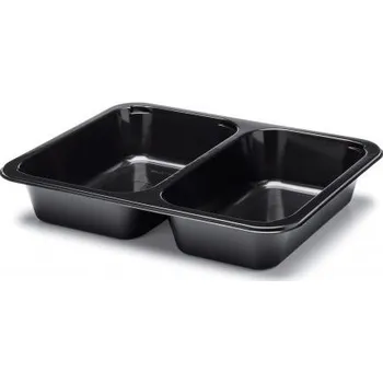 Jednorázové nádobí Vanička zatavovací 2-dílná 227x178x50mm, 400ks, černá