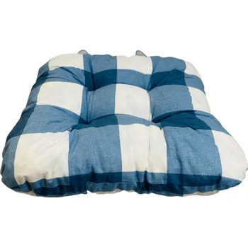 Podsedák TiaHome Podsedák na židli Karo modré 40x40cm