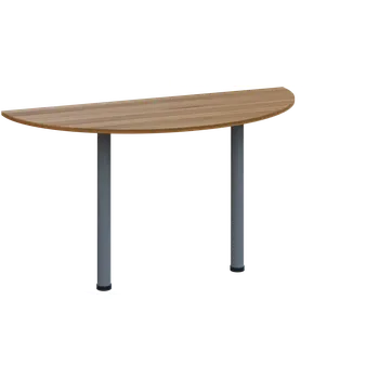 Stolová podnož EJC 1 - 140 přístavba jednací, kovová podnož stříbrná, síla desky 18 mm, široká 1400 mm, ořech světlý