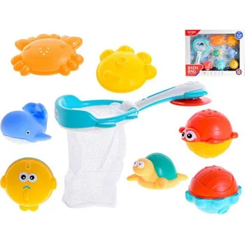 Hračka pro nejmenší Mořská zvířátka 6,5-9cm do vody se síťkou 8ks 12m+