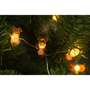 Vánoční dekorace Bestent Světýlka na baterky 20LED 2,2m teplá bílá Sobík