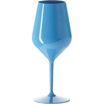 Sklenice Gold Plast Plastová nerozbitná modrá sklenice na víno a koktejly - 470 ml
