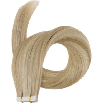 Příčesek Vlasové PU pásky tape in na prodlužování vlasů 40cm 27/613 - tmavá blond / nejsvětlejší blond