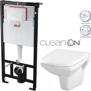 WC sada Předstěnový instalační systém bez tlačítka + WC CERSANIT CLEANON CARINA + SEDÁTKO AM101/1120 X CA2