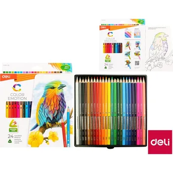 Pastelky Deli trojhranné 24 barev Color Emotion EC00220