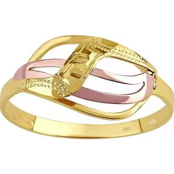 Prsten Zlatý prsten s ručním rytím Rhea ze žlutého a růžového zlata velikost obvod 51 mm SILVEGOB22146RGY-obvod 51 mm
