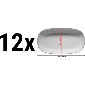 Talíř G.Gastro (12 Kusů) ENTITY - Talíř ovál - Délka: 340mm - bílý