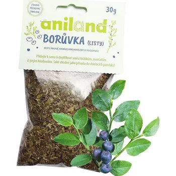 Krmivo pro hlodavce Aniland Borůvkové listy (drcené) - 30 g