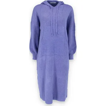Dámské oblečení Šaty/mikina s kapucí úpletová T2242 Itálie barva: fialová
