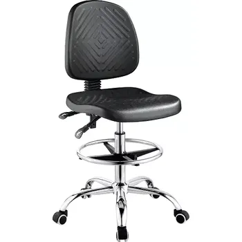 PUR 34 židle provozní, kříž i kruh chrom, černá PU