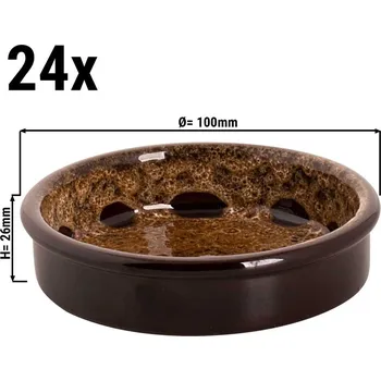Pec na pizzu G.Gastro (24 Kusů) SABANA - miska do trouby - 10 x 2,6 cm - hnědá / bílá