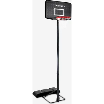 Basketbalový koš TARMAK Basketbalový koš B100 nastavitelný od 2,20 m do 3,05 m ČERNÁ