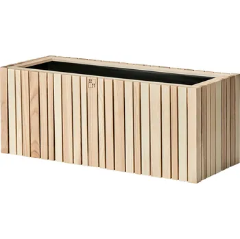 Stojan na květiny Squarely, Květináč samozavlažovací GrowWIDE přírodní jasan - Formadore