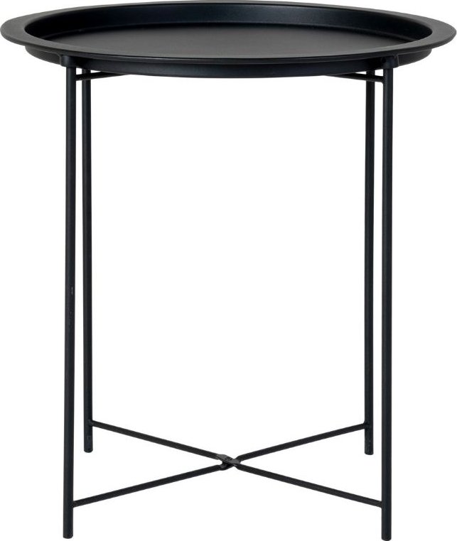 Nordic Living Černý kulatý kovový odkládací stolek Ronan 46,8 cm