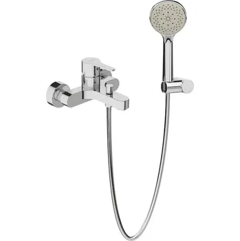 Vanová nástěnná páková baterie se sprchovou sadou: ruční sprcha, sprchová hadice, chrom Mio Chrom H3211V70041311