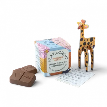 Playin Choc Krabička s bio čokoládou a hračkou edice Ohrožená zvířata 1 ks
